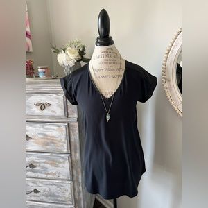 🖤 EUC Express Women’s Short Sleeve Cuffed V-Neck Casual Blouse